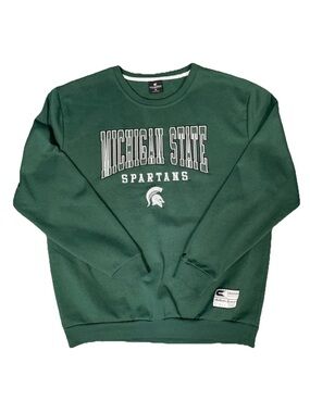 Colosseum Michigan State MSU Sweatshirt Mens Size XL Green Crewneck Embroidered